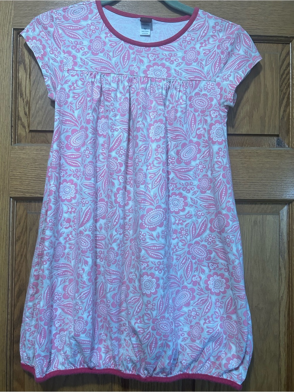 tea NWOT Girls Pink Floral Bubble Hem Dress